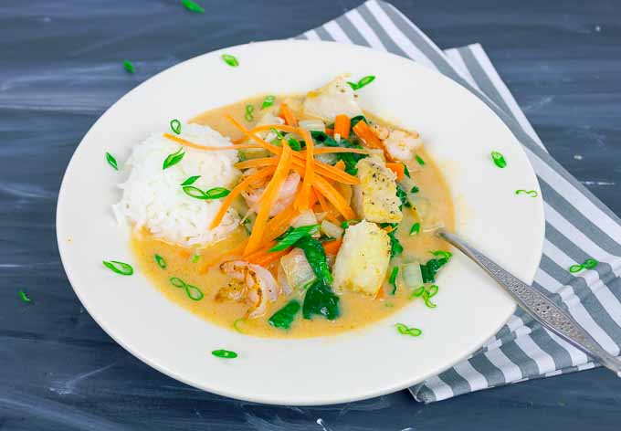 Coconut Curry Fish and Shrimp GF DF K